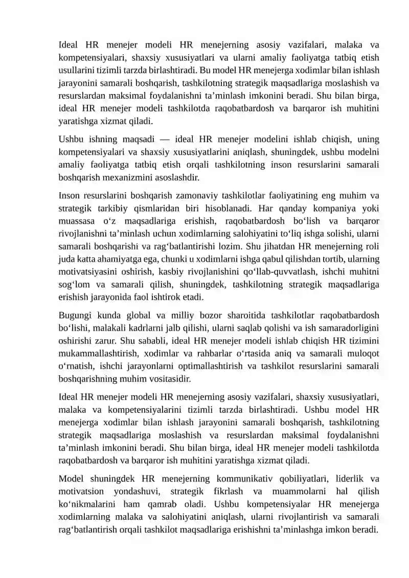 Ideal HR menejer modeli 3