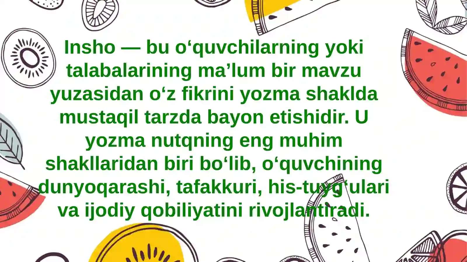 Insho o‘tkazish metodikasi 3