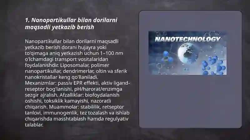 Nanopartikullar bilan dorilarni maqsadli yetkazib berish 3