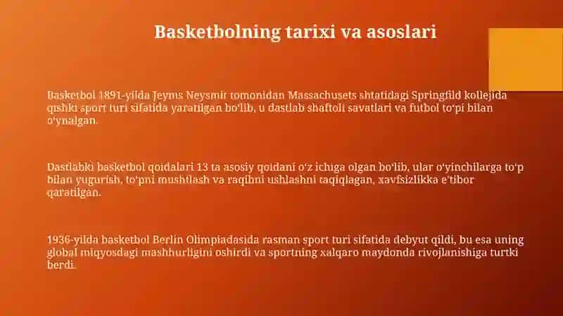 Basketbol: Tarix va Asoslar 3