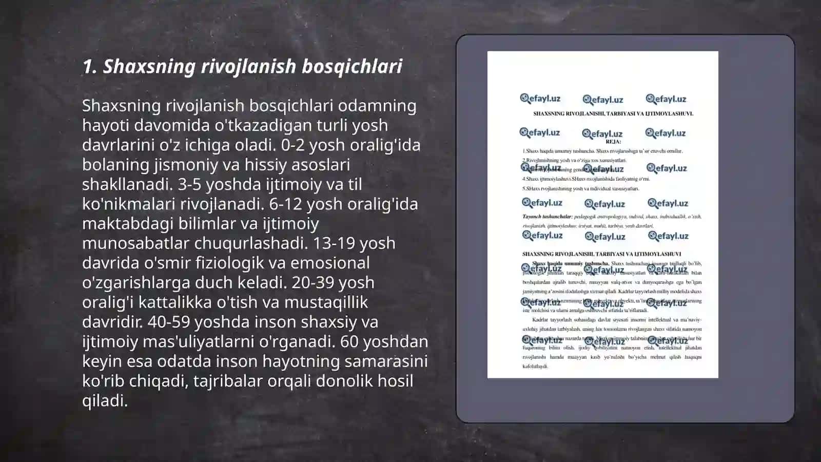 Shaxsning rivojlanishi va ijtimoiylashuv 3