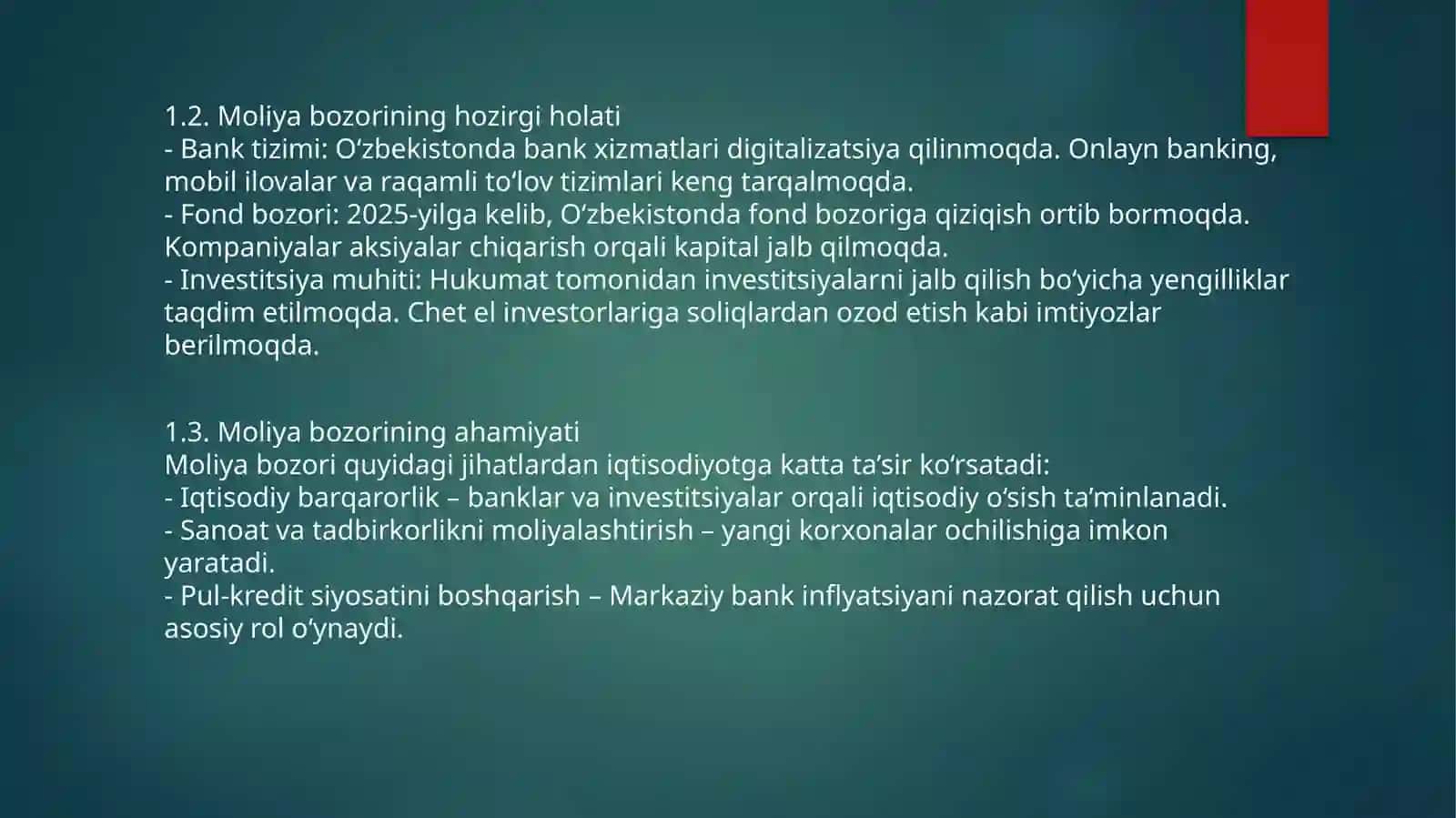 O‘zbekiston Respublikasi moliya bozori holati 3