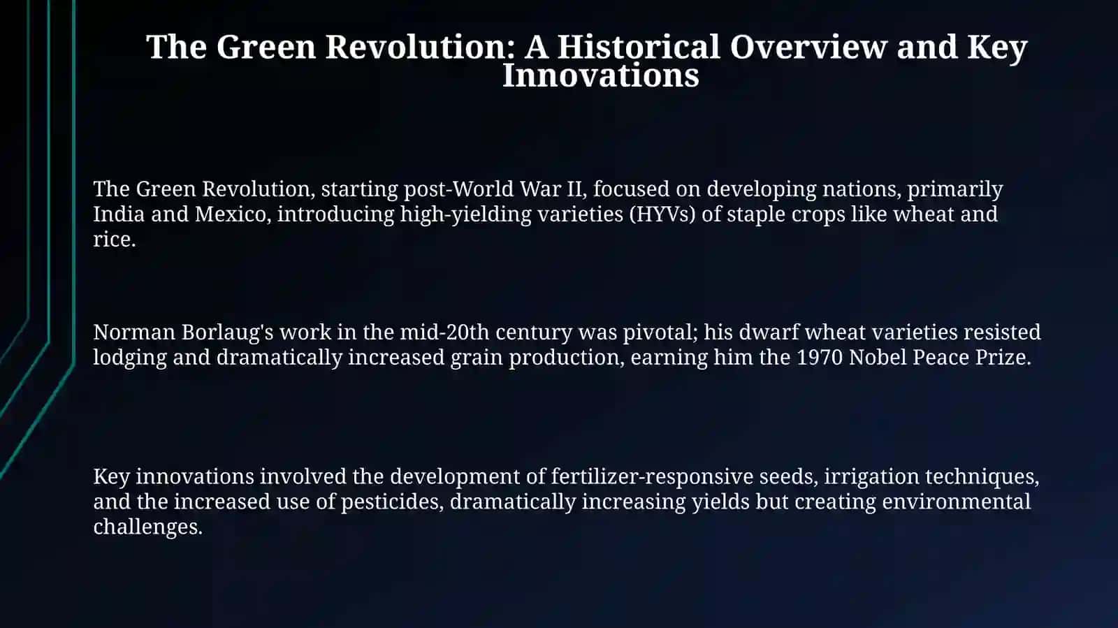 The Green Revolution: Transforming Agriculture and Food Production 3