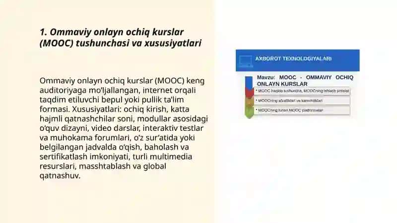 Ommaviy onlayn ochiq kurslar (MOOC) 3
