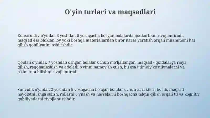 Bolalar oʻyinlarining turkumlari 3