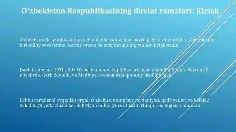 O'zbekiston Respublikasi Davlat Ramzlari 3