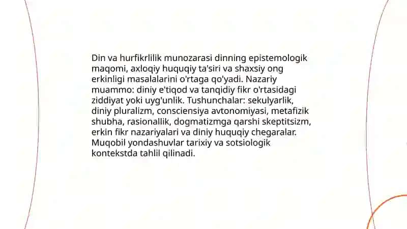 Din va Hurfikirlilik 3