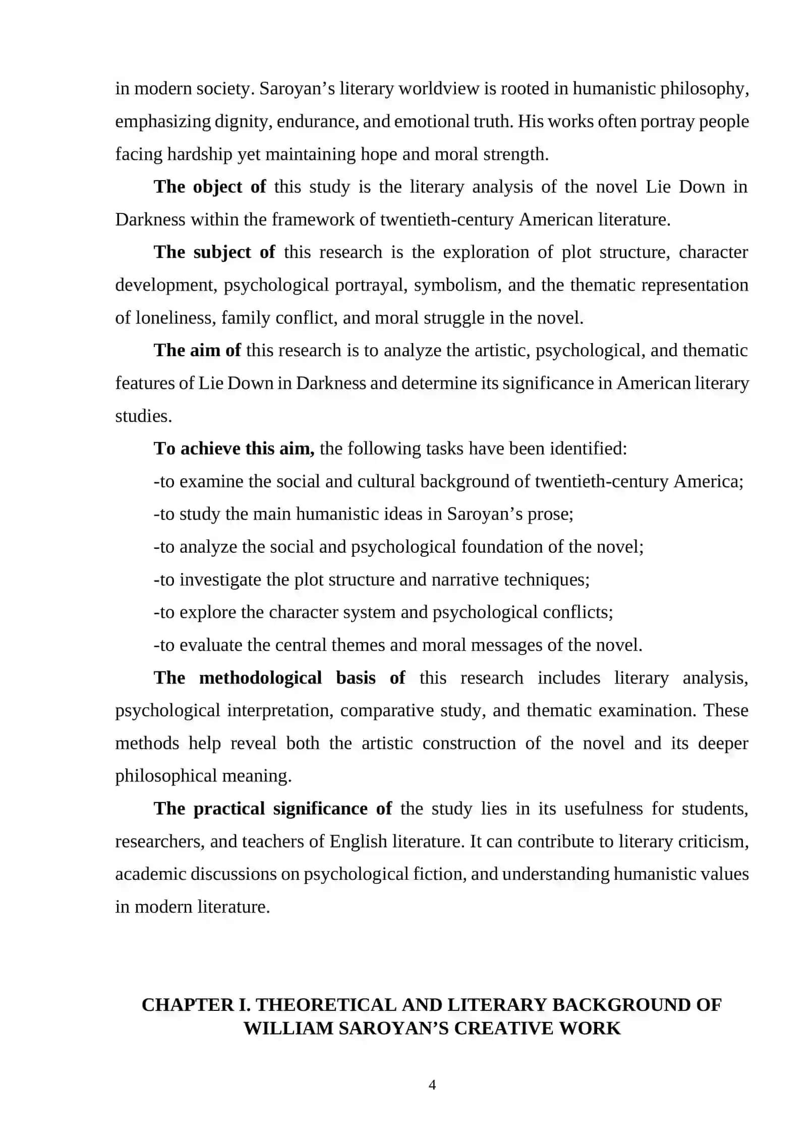 LIE DOWN IN THE DARKNESS, ANALYSIS OF THE NOVEL 3