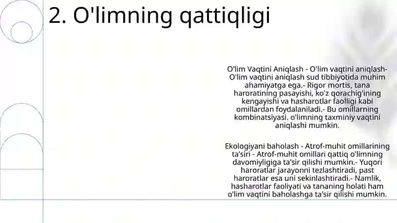 O'Lim Vaqtini Aniqlash 3