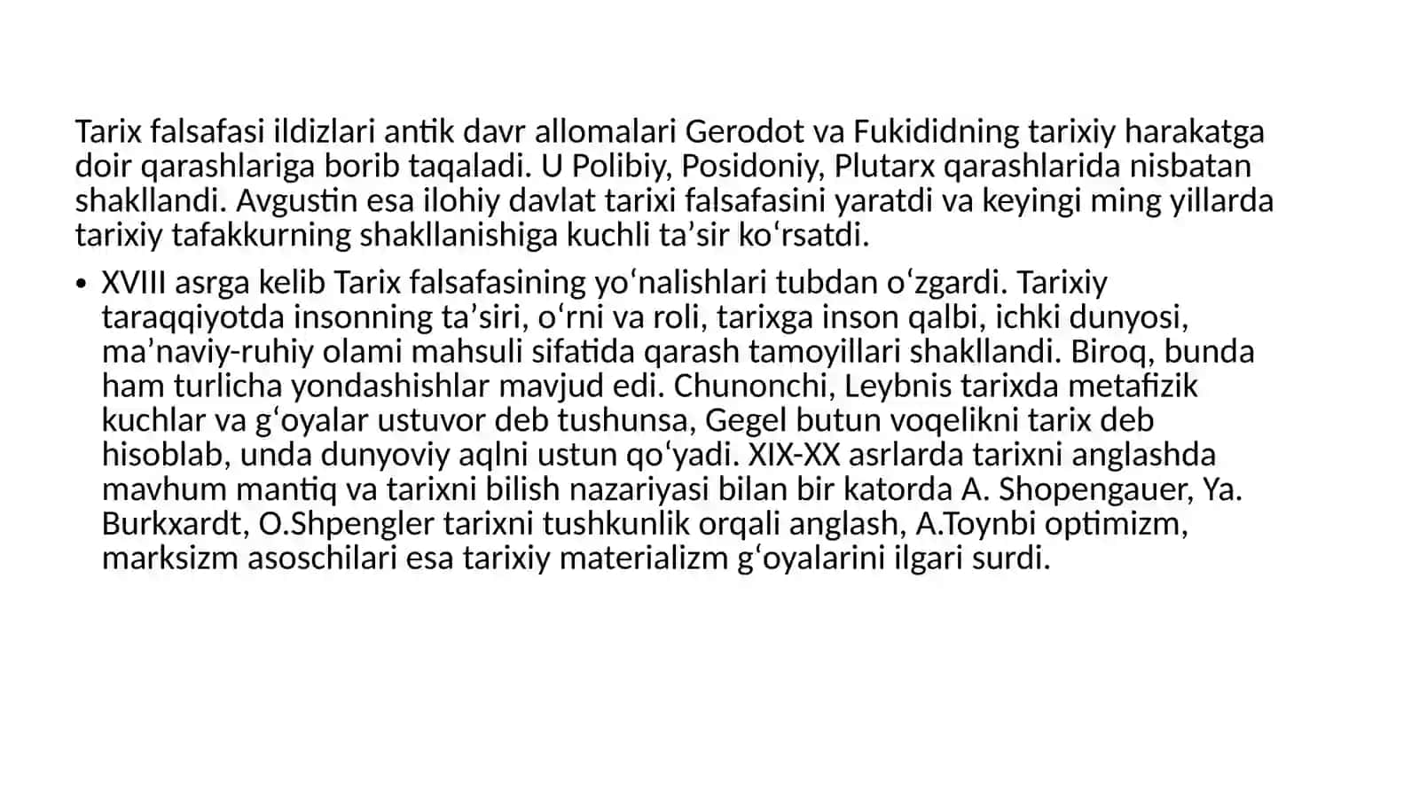 Tarix falsafasi va falsafa tarixi uyg’unligi 3