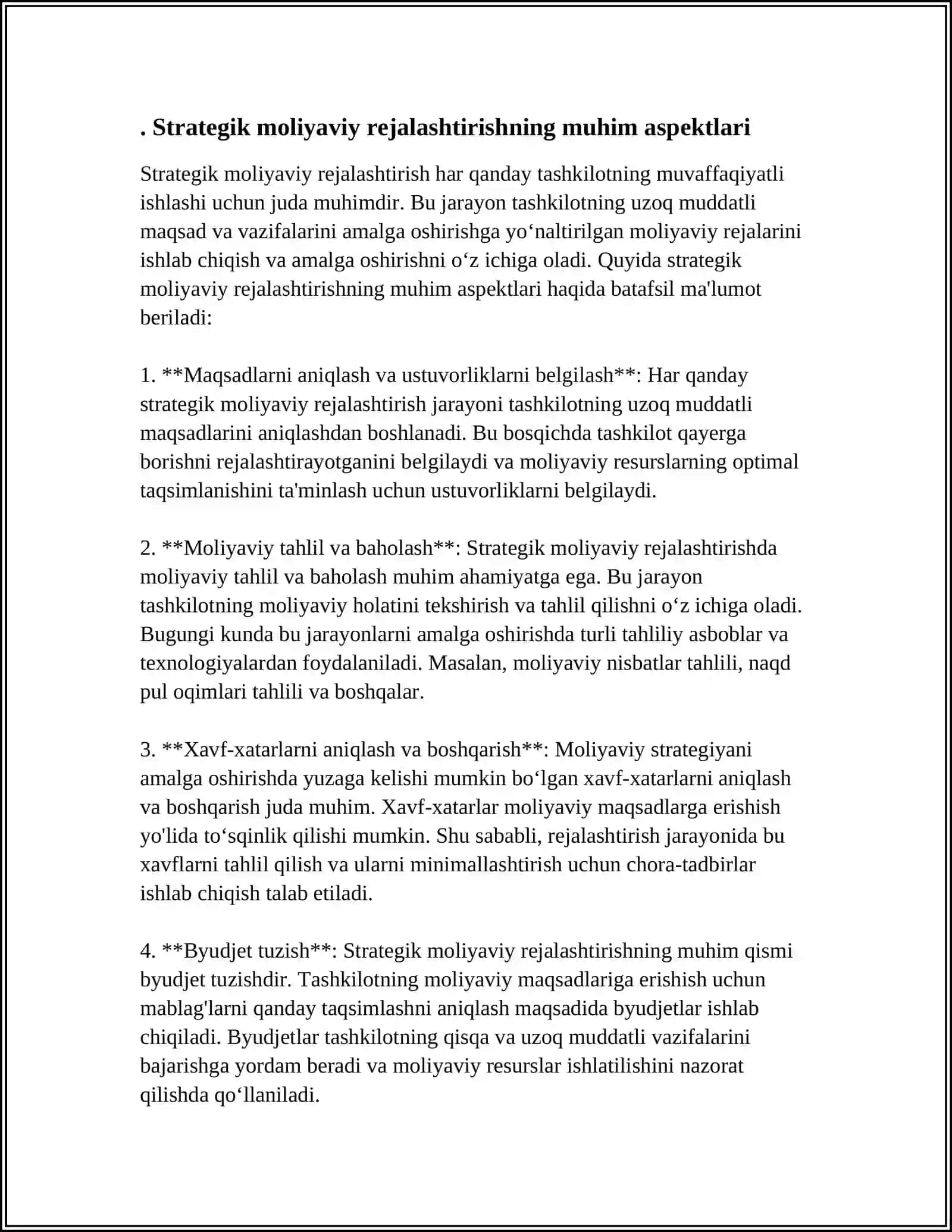 STRATEGIK MOLIYAVIY REJALASHTIRISH 3