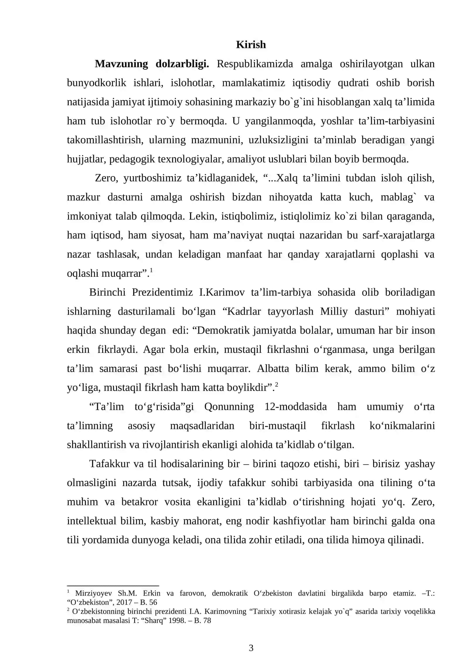 Ona tili darslarida matn ustida ishlash metodikasini takomillashtirish 3