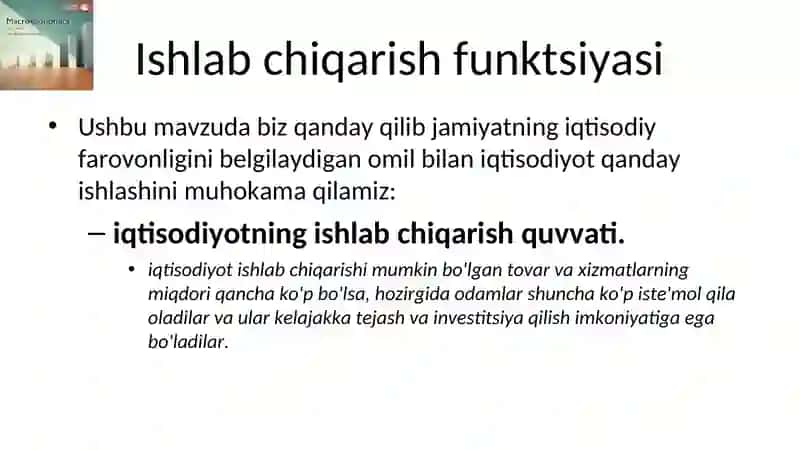 Unumdorlik, ishlab chiqarish va bandlik 3