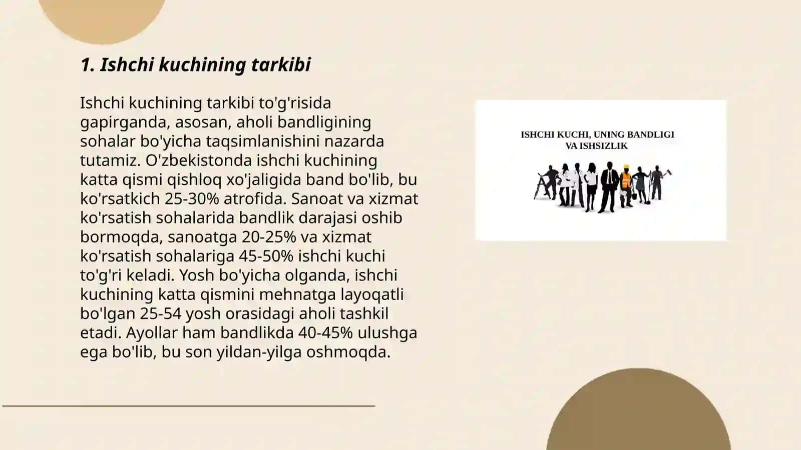 Ishchi kuchi, uning bandligi va ishsizlik 3