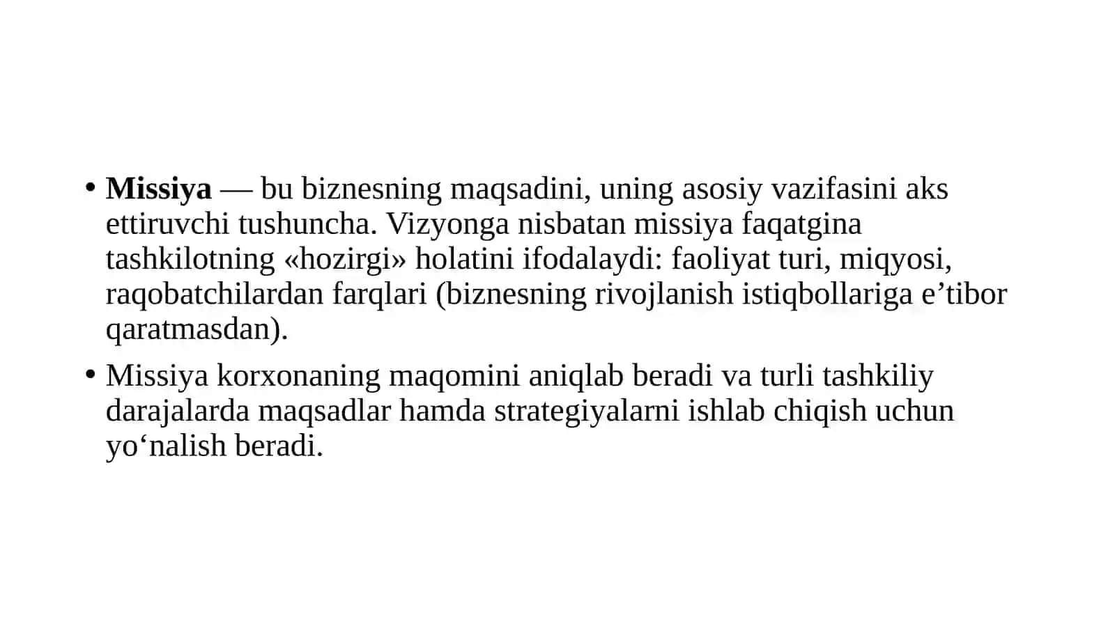 Vizyon, missiya va maqsadlar 3