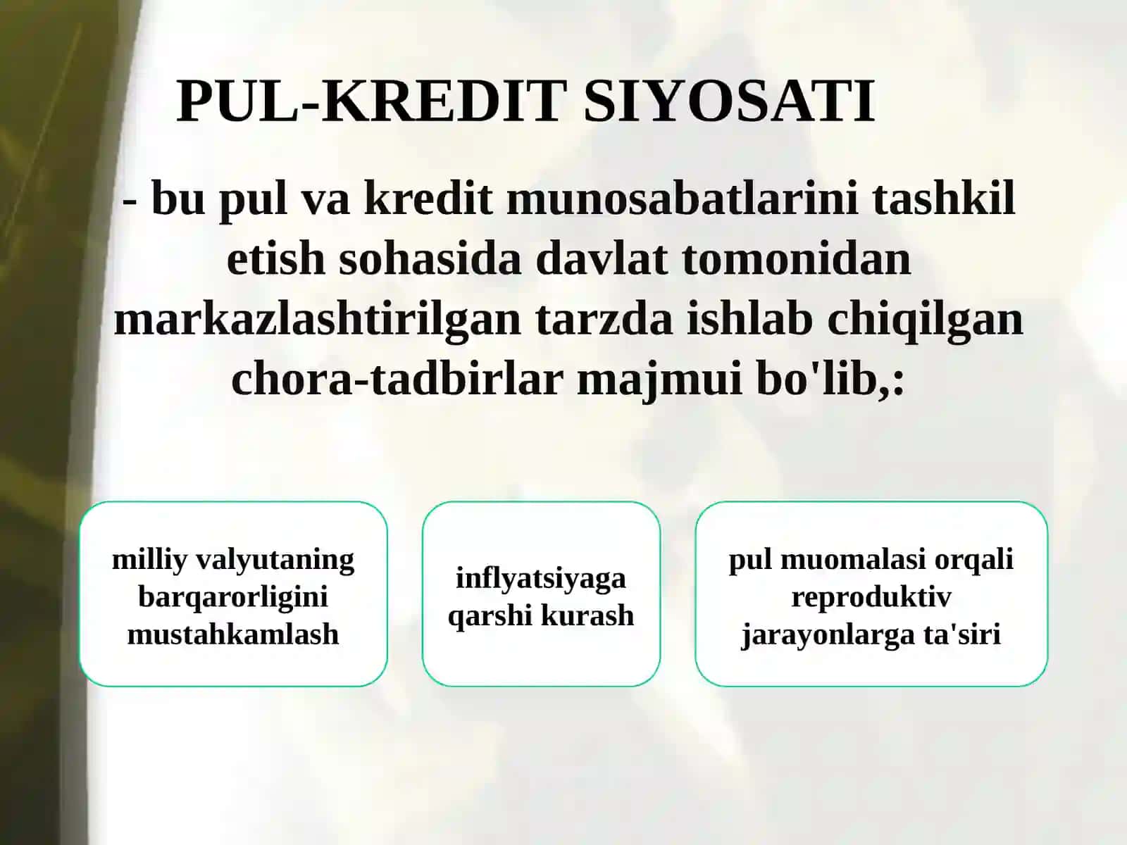 Pul-kreditsiya siyosati 3