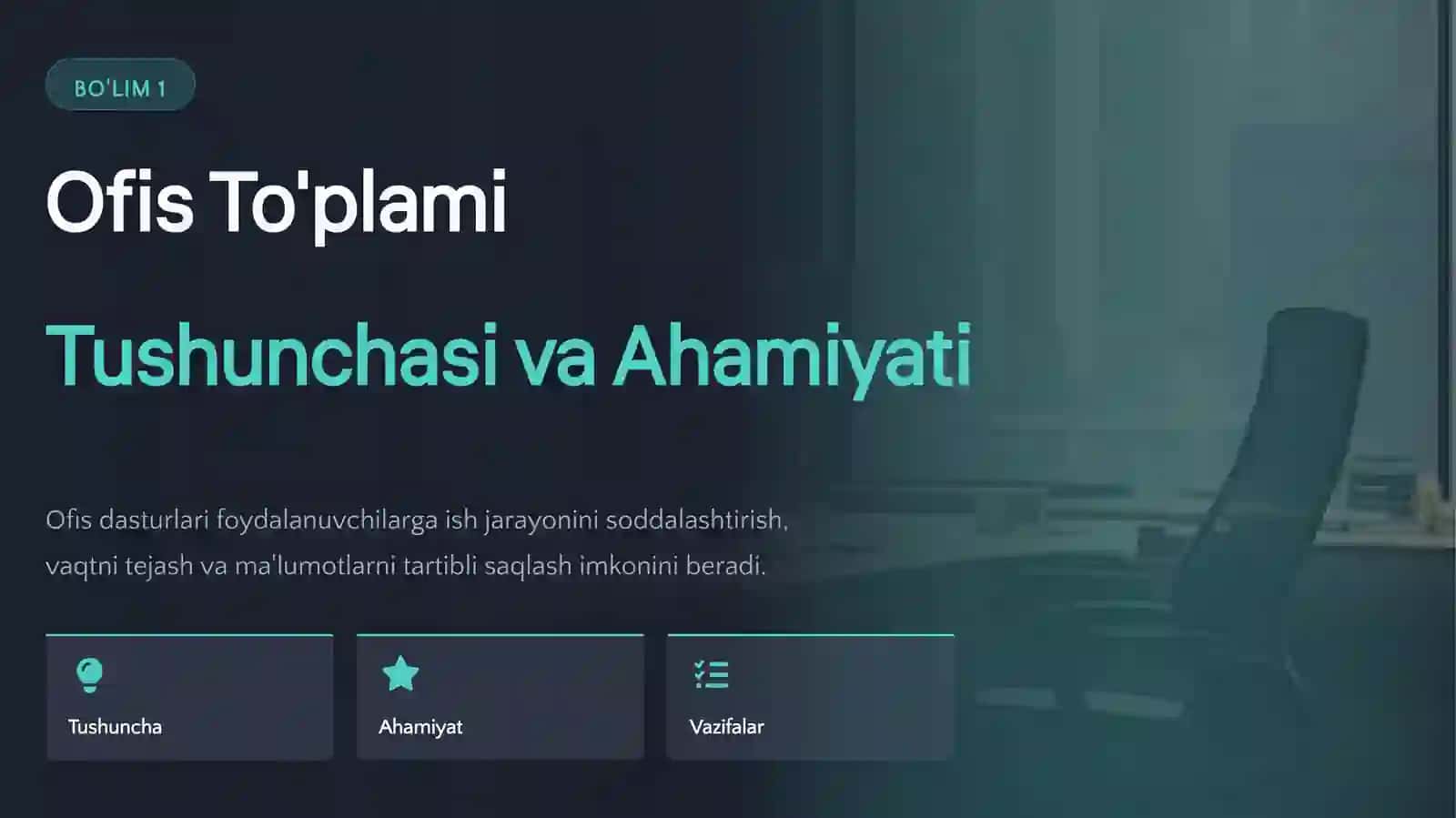Ofis To'plami Tushunchasi va Ahamiyati 3