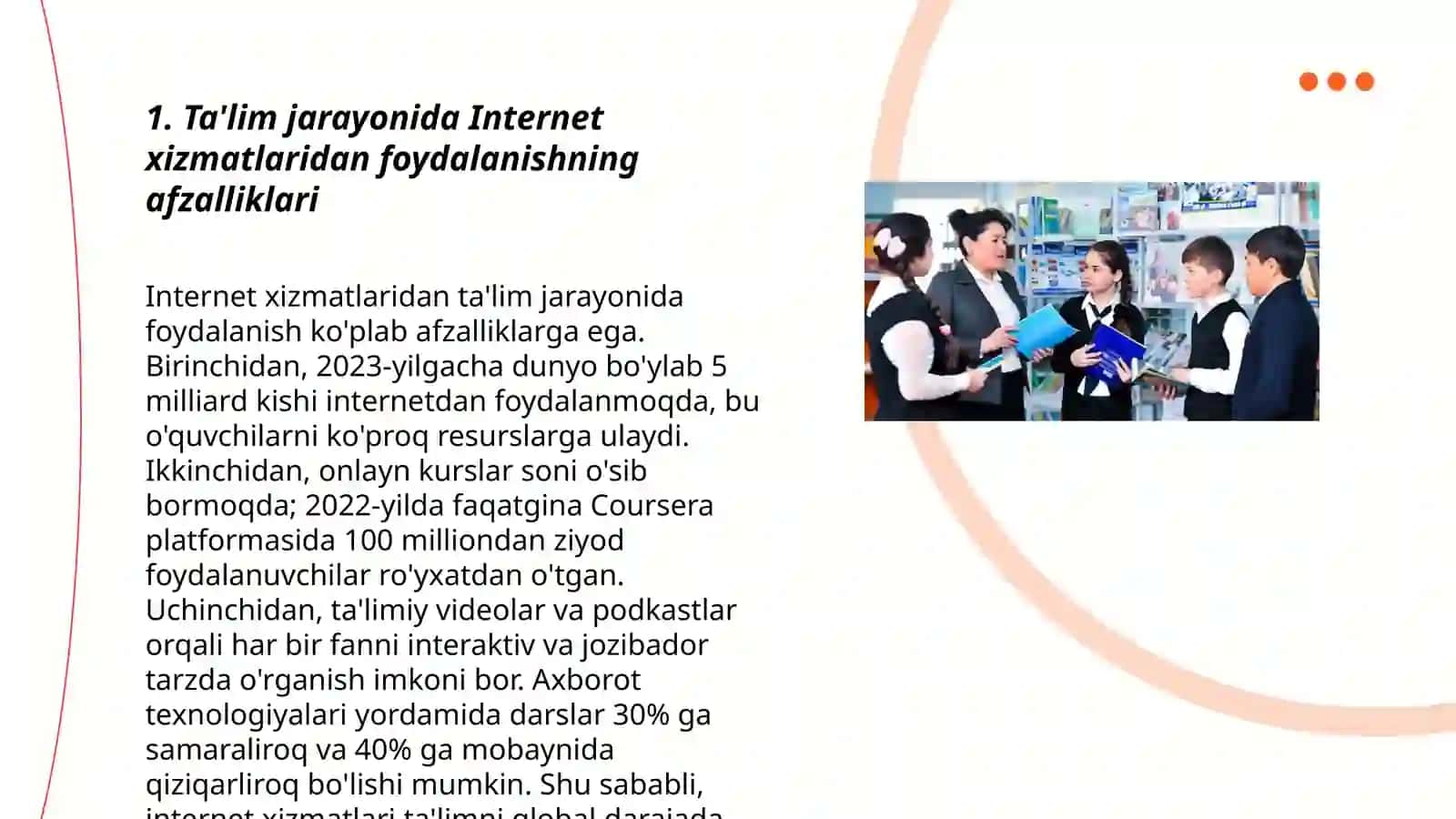 Ta‘lim jarayonini tashkil etishda Internet xizmatlaridan foydalanish 3