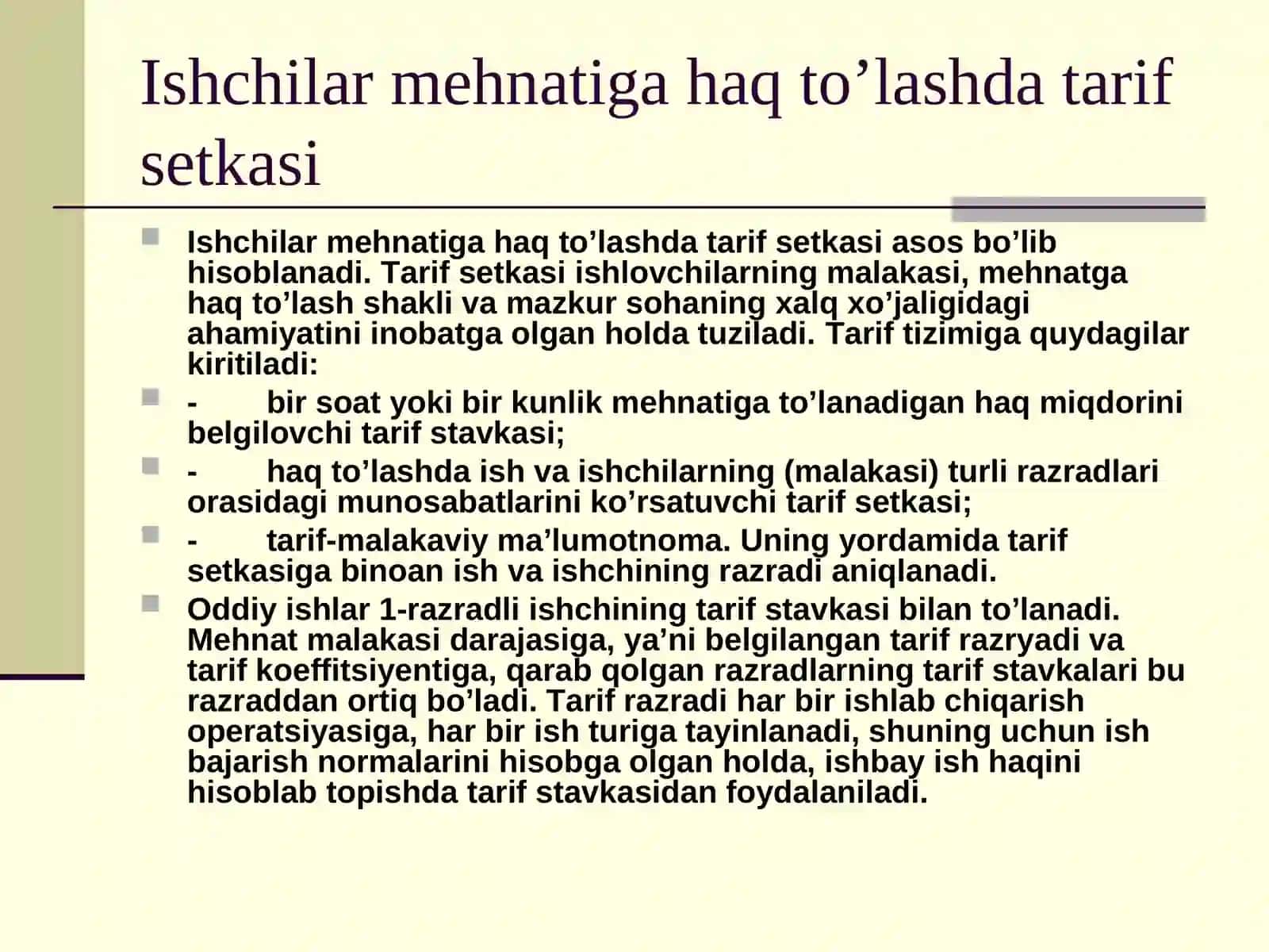 Ishchi haqi shakllari. Ish haqi sistemalari 3