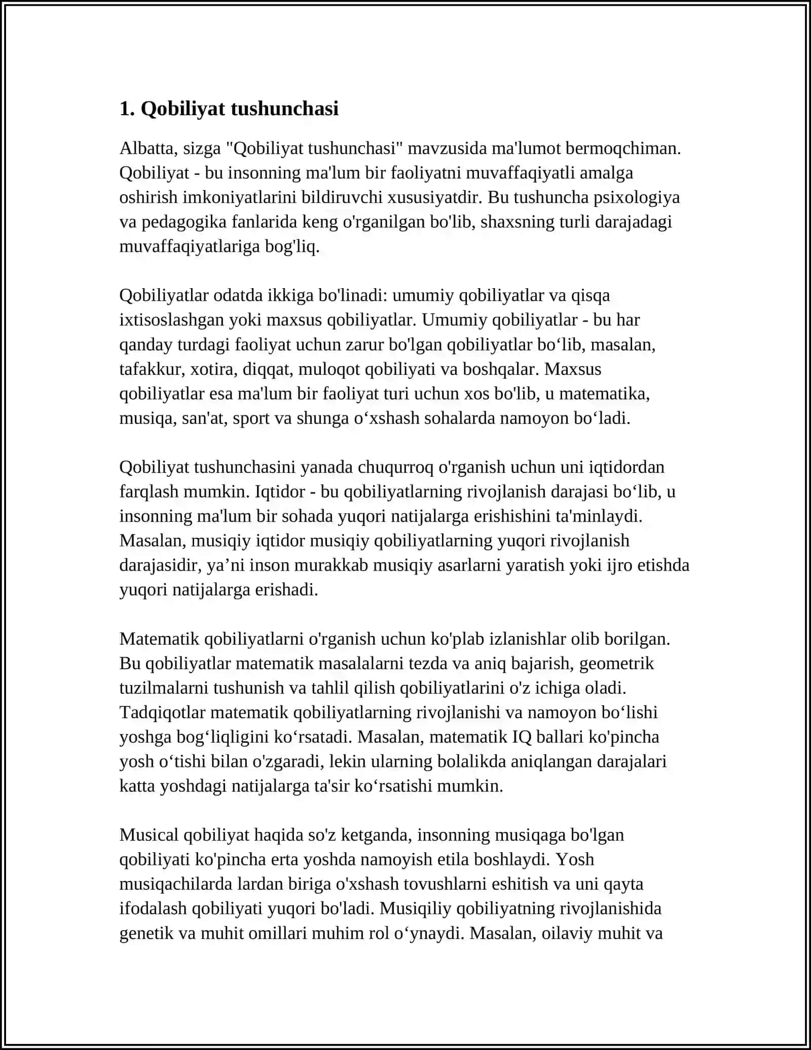 Qobiliyatlar va ularning turlari 3