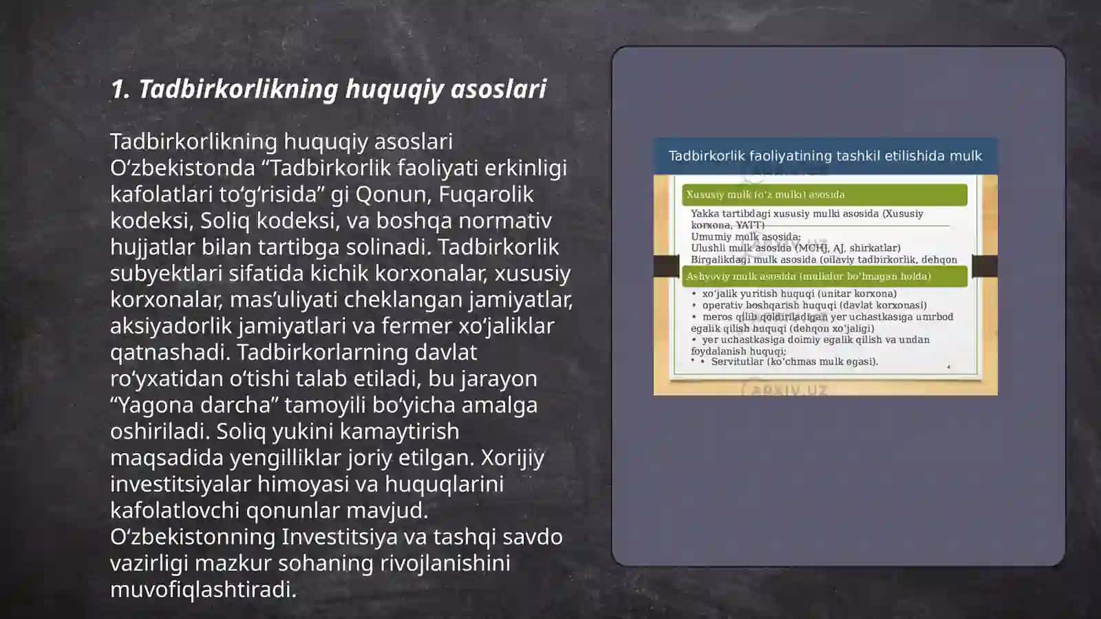 Tadbirkorlik faoliyatini olib borish 3