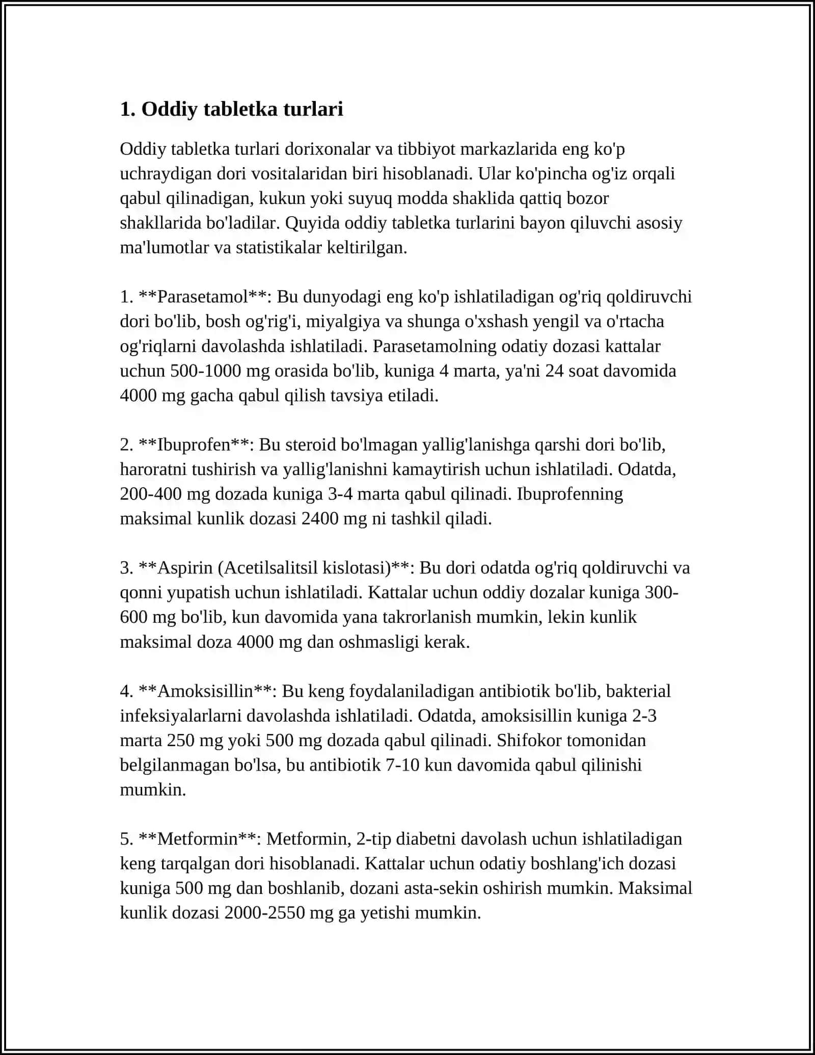 Oddiy tabletka turlari 3