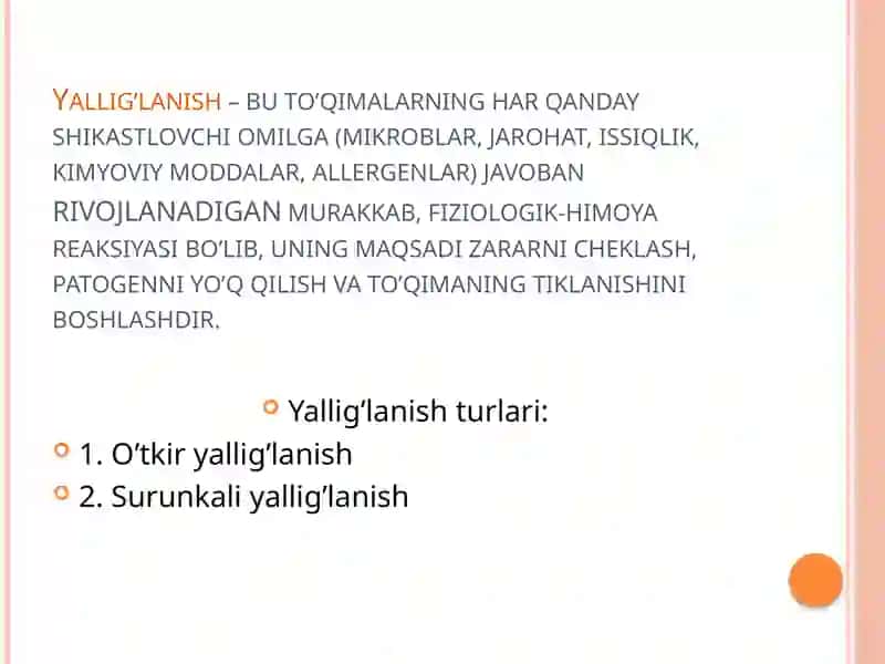 Yallig'lanish patofiziologiyasi 3