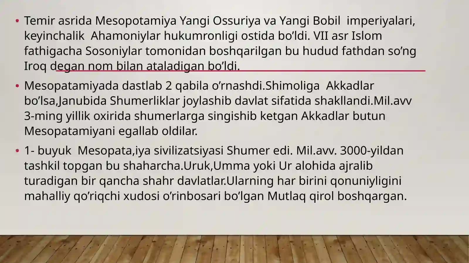Mesopatamiya tarixiga qaratilgan ko’zgu 3