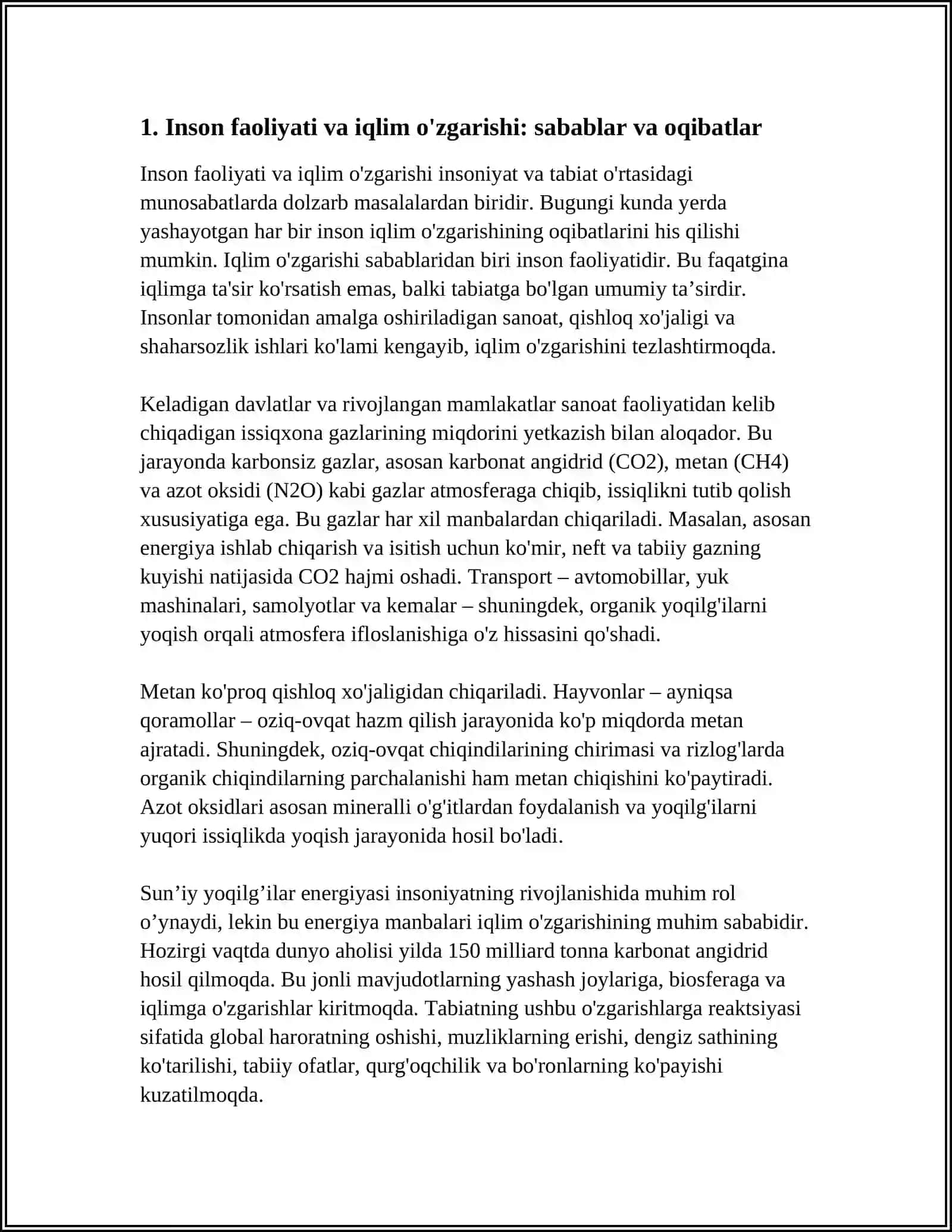 INSON FAOLIYATINING TABIATGA TA’SIRI VA TABIATNING JAVOBI 3