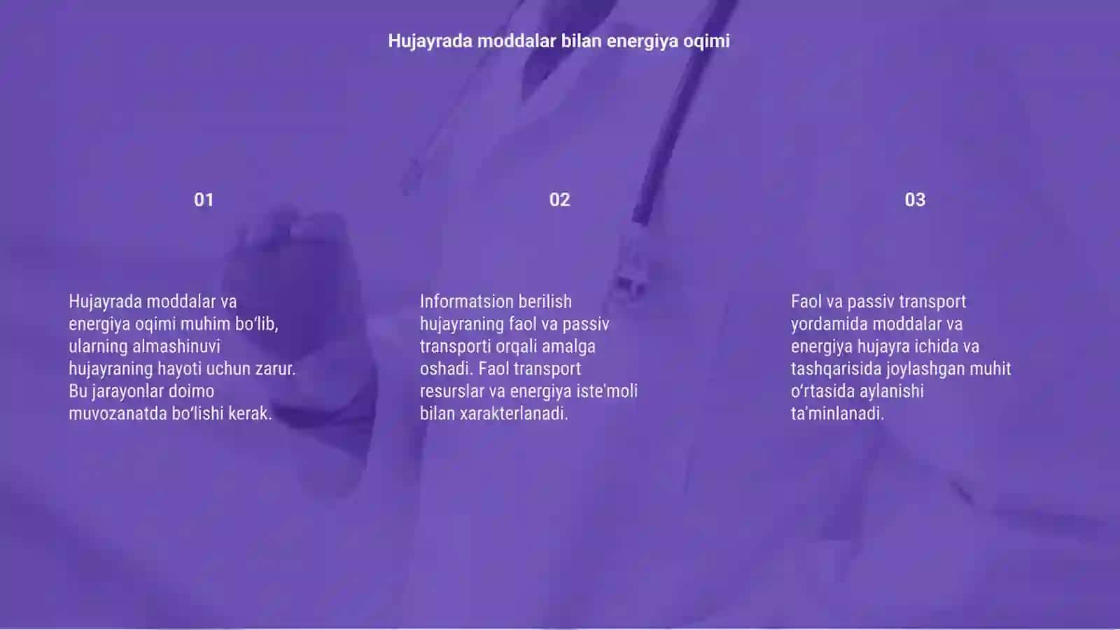 Hujayrada moddalar va energiya oqimi 3
