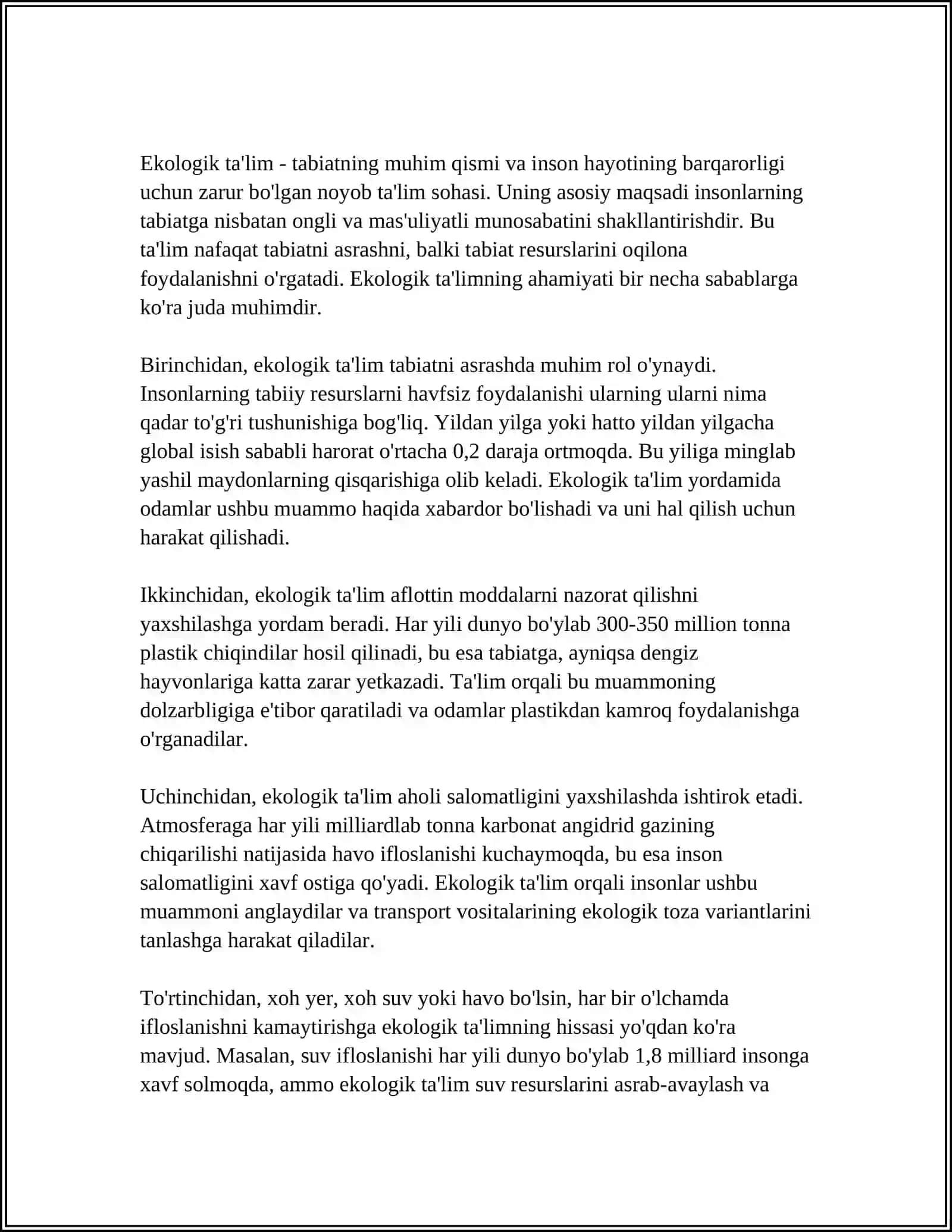 OʻQUVCHILARNING EKOLOGIK TARBIYASI 3