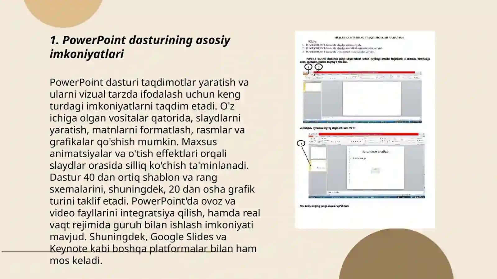 PowerPoint dasturida taqdimotlar yaratish 3