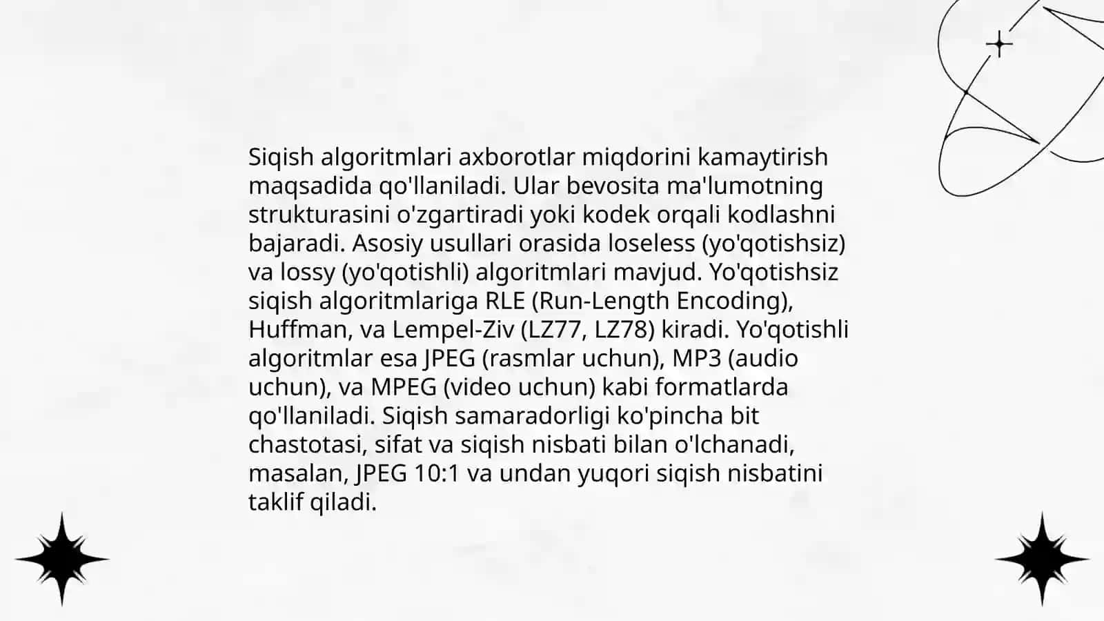 Zamonaviy modemlarda siqish algoritmlari 3