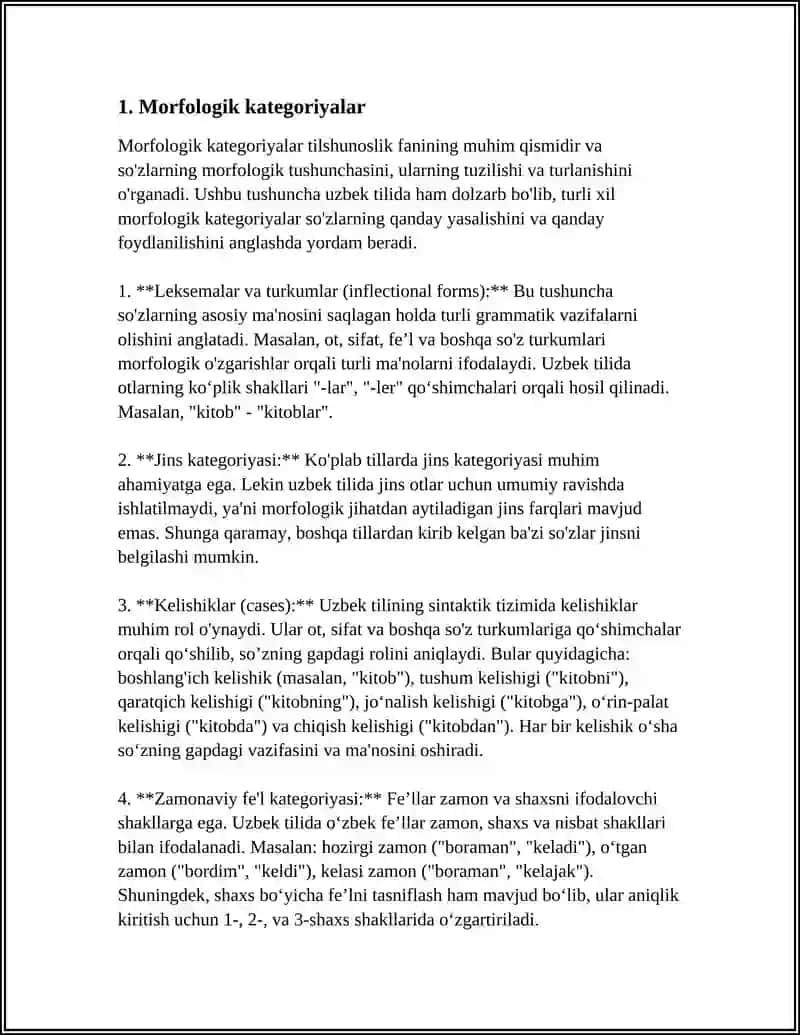 GRAMMATIKA-TIL STRUKTURASINI O'RGANUVCHI SOHA SIFATIDA. MORFOLOGIYA VA SINTAKSIS. 3