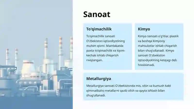 O'zbekiston Iqtisodiyotining Asosiy Sohalari 3