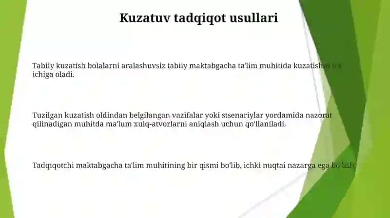 Maktabgacha talim tarbiyaning tadqiqot metodlari 3