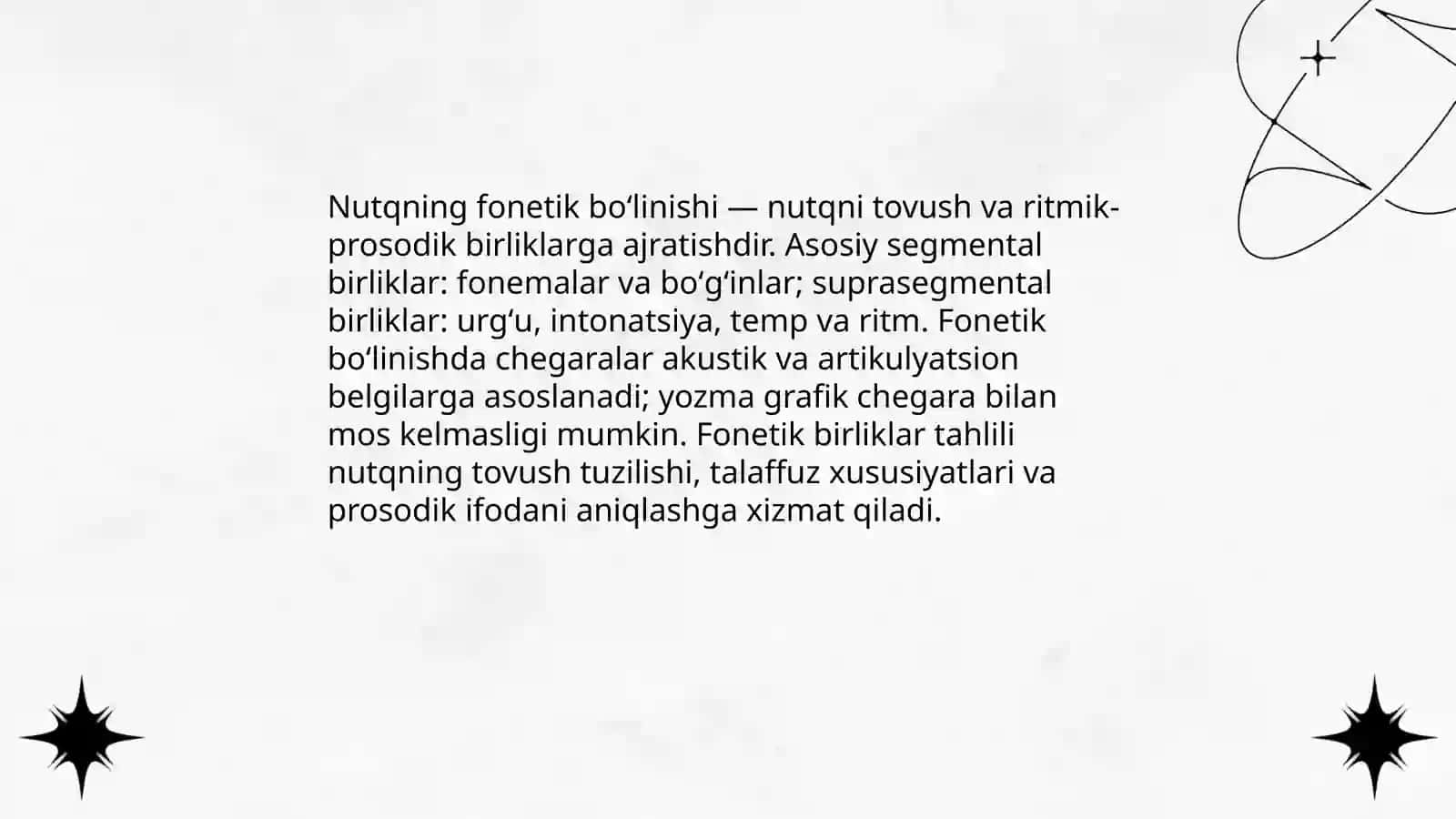 Nutqning fonetik boʻlinishi 3