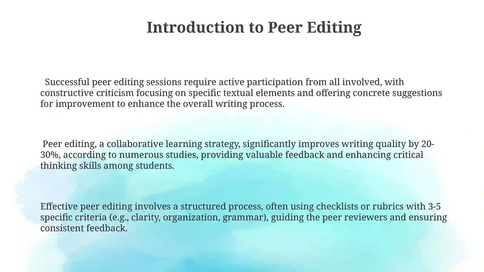 Peer editing 3