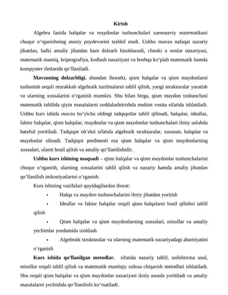 Qism halqalar va qism maydonlar 3