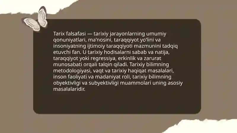 Tarix falsafasi tushunchasi 3