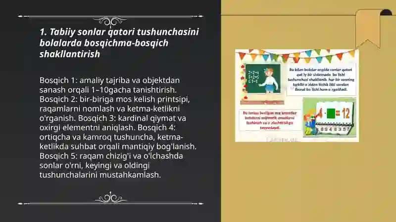 Bolalar ongida natural sonlar qatori tizimi 3
