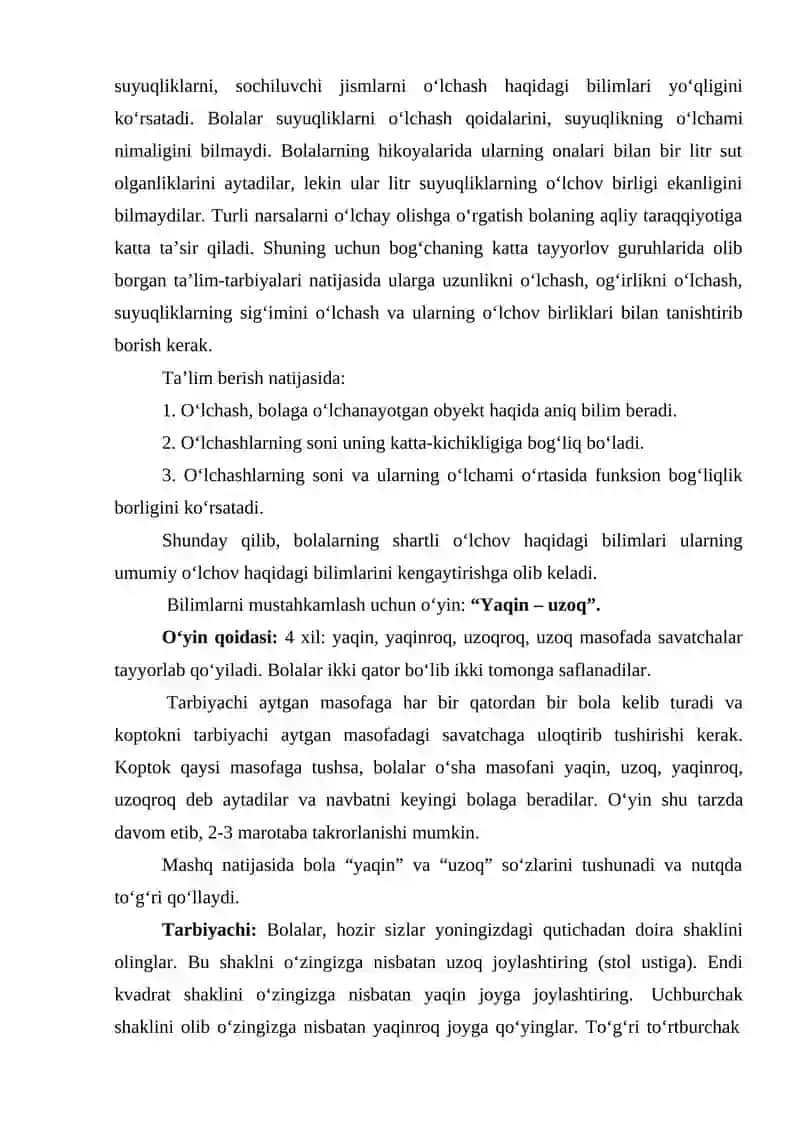 Bolalarda Shartli O‘lchash Yordamida O‘lcham Olish 3