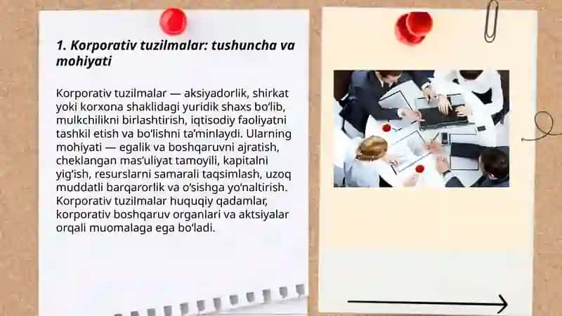Korparativ tuzilmalar va ularning xususiyatlari 3