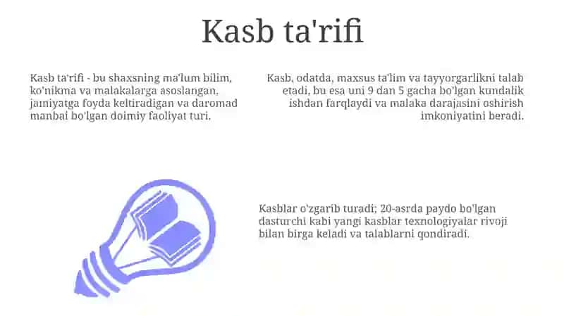 Kasblar va ularning klassifikatsiyasi 3