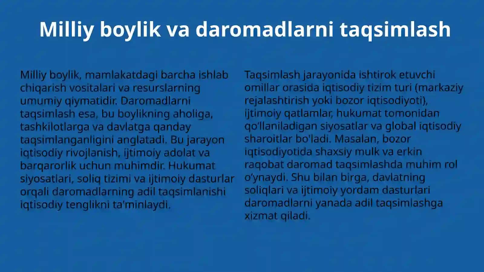 Milliy boylik va daromadlarni taqsimlash 3
