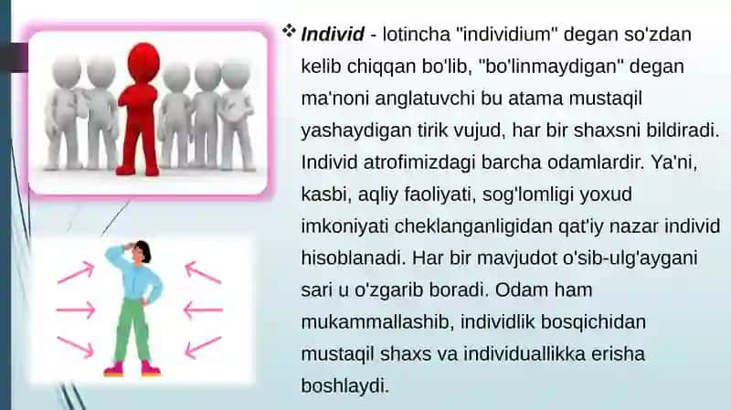 Individ, shaxs, individuallik 3