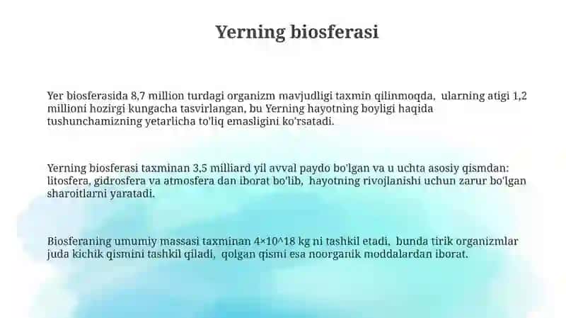 Yerning biosferasi 3