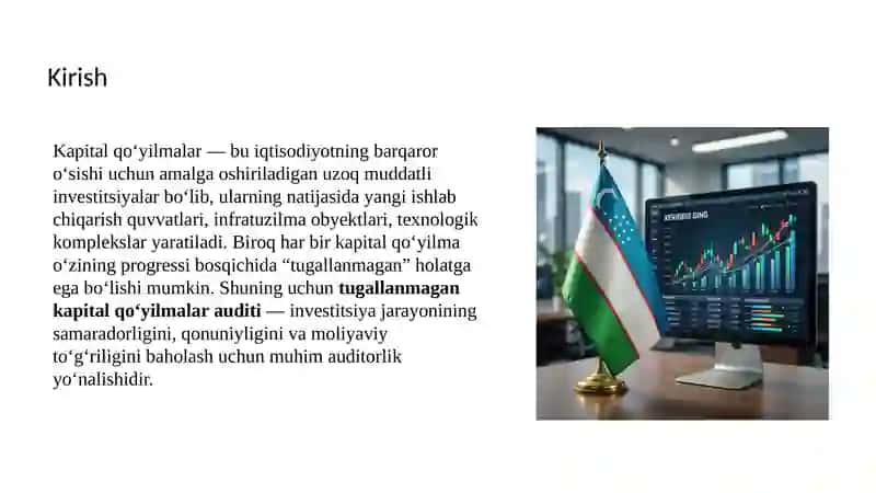Tugallanmagan kapital qo'yilmalar auditi 3