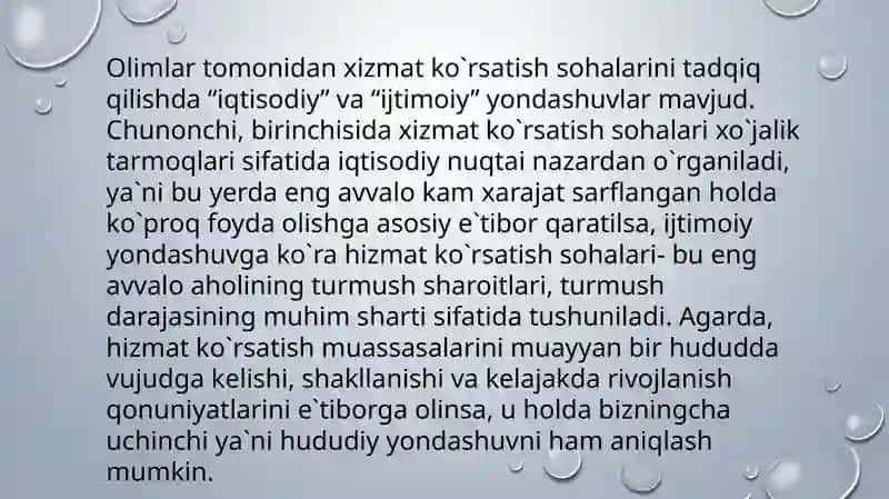 Xizmat ko`rsatish sohalari va ijtimoiy infratuzilma 3