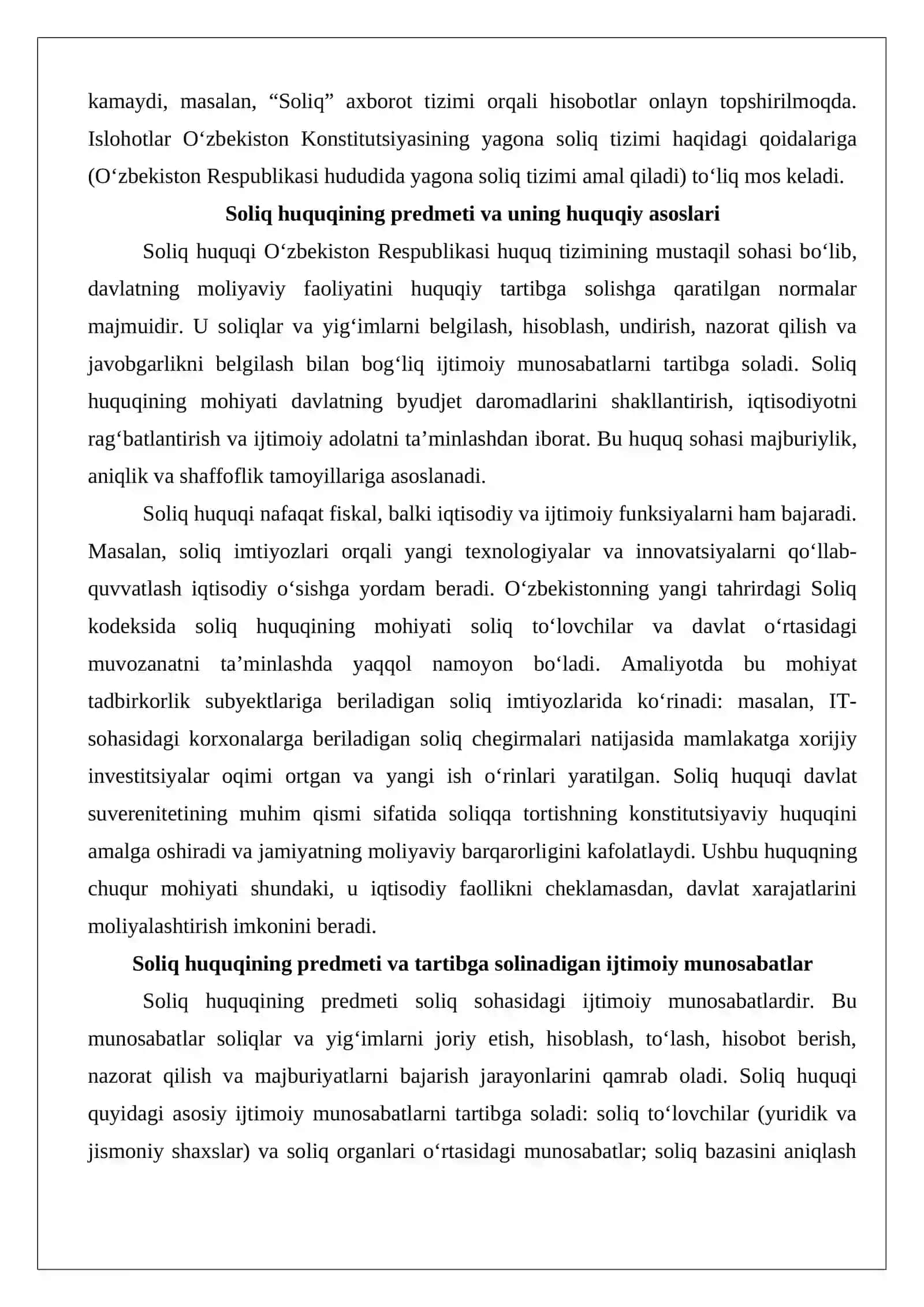 Soliq huquqining predmeti, usuli va tizimi 3